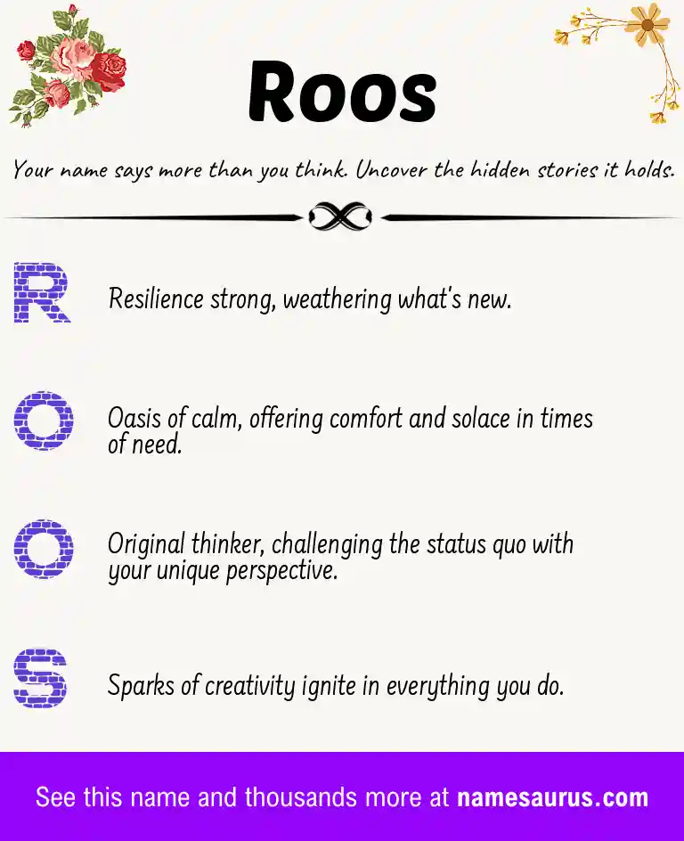 Acrostic poem about Roos.