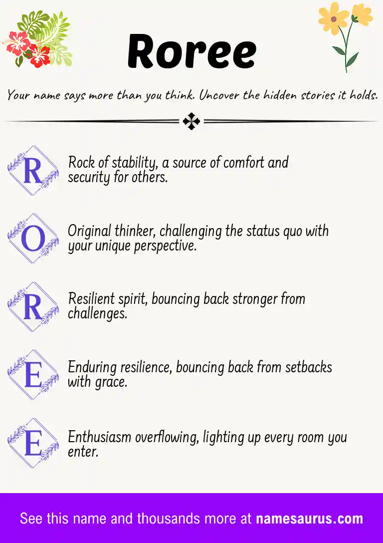 Acrostic poem about Roree.