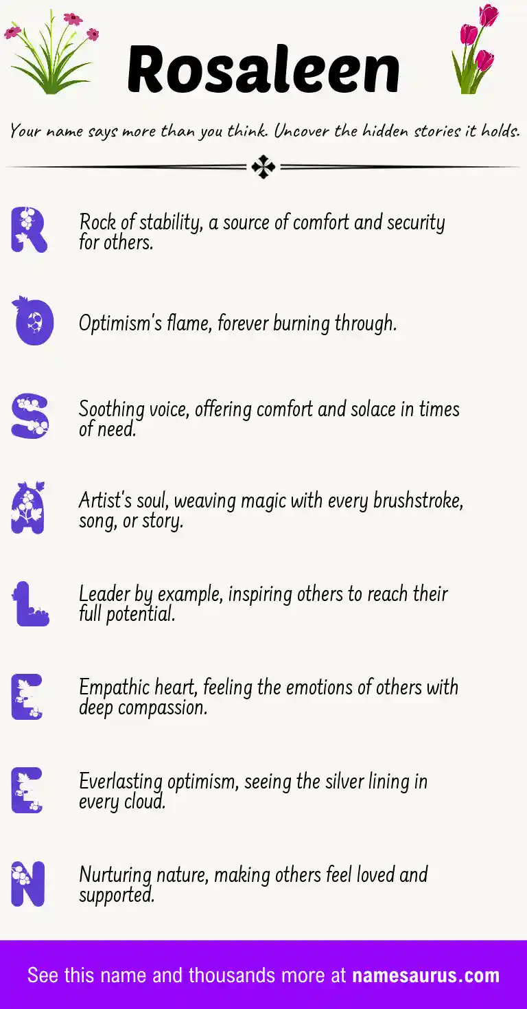 Acrostic poem about Rosaleen.