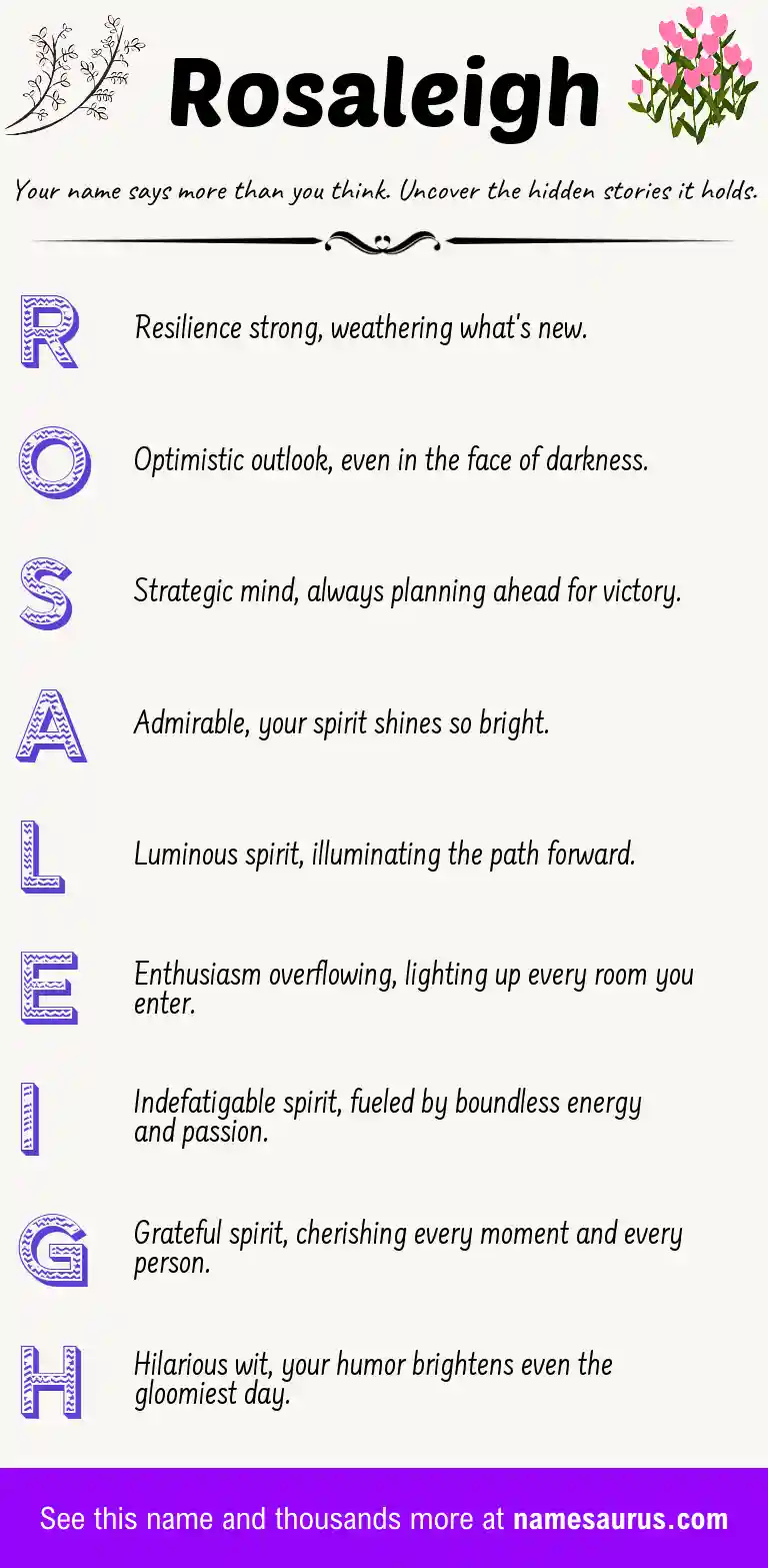 Acrostic poem about Rosaleigh.