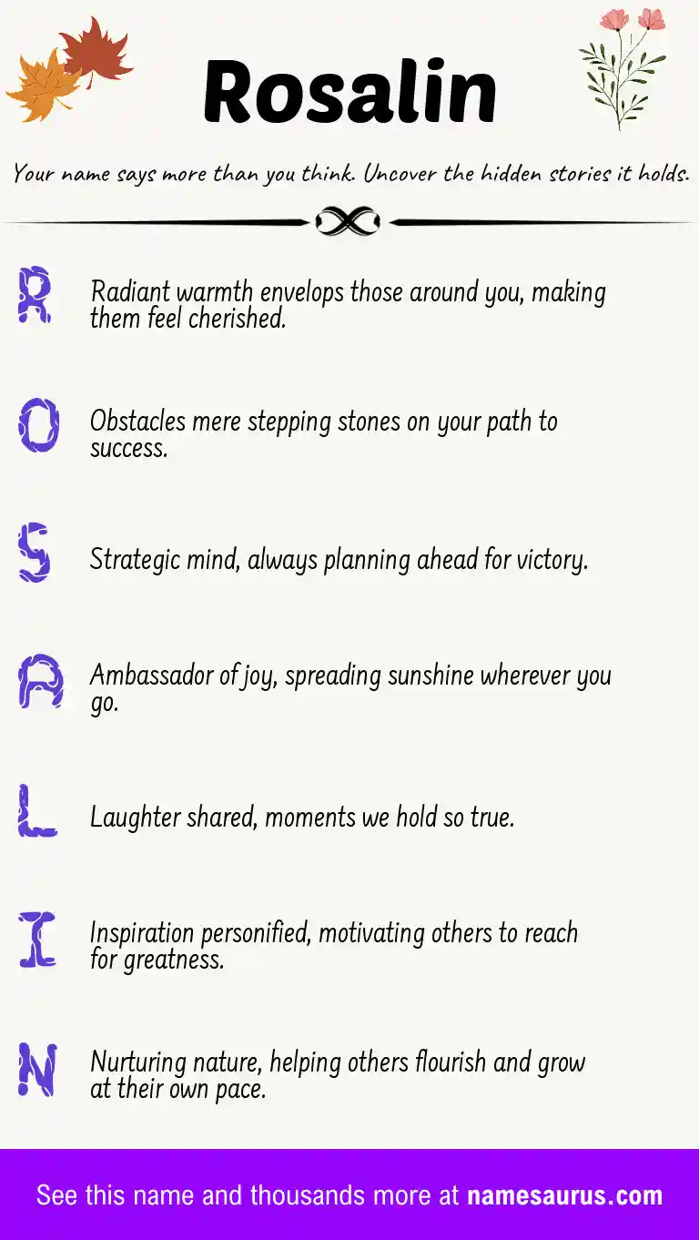 Acrostic poem about Rosalin.