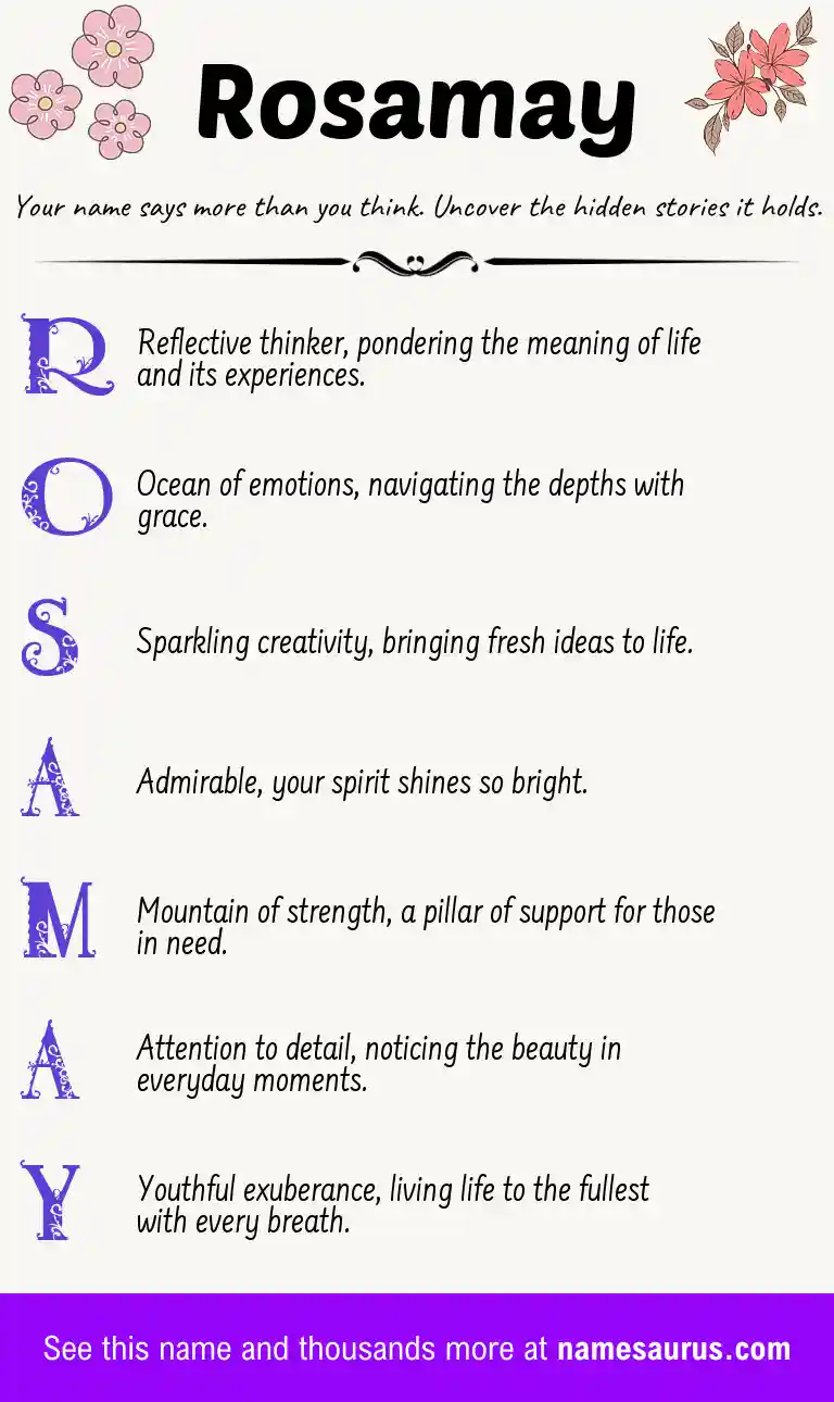 Acrostic poem about Rosamay.