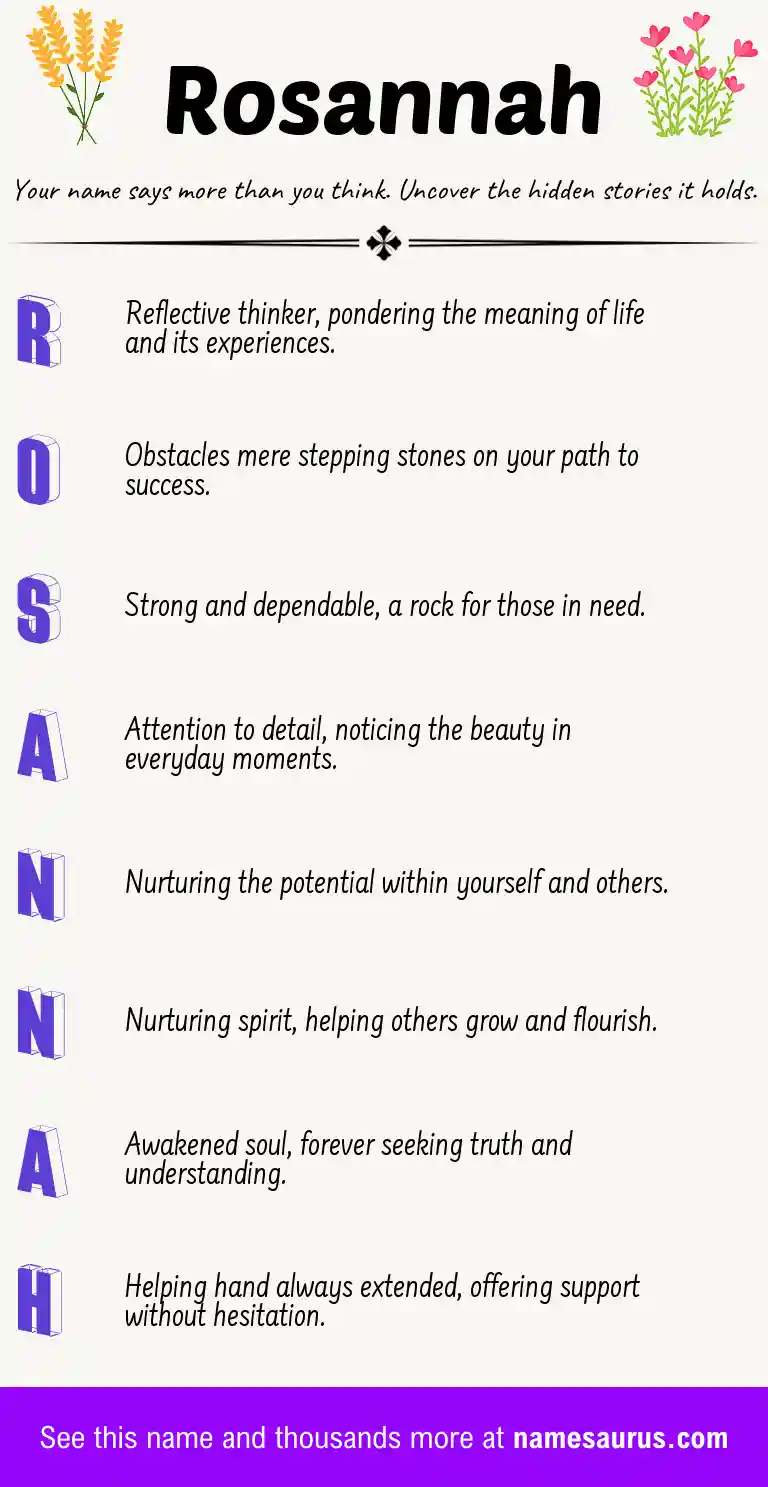 Acrostic poem about Rosannah.
