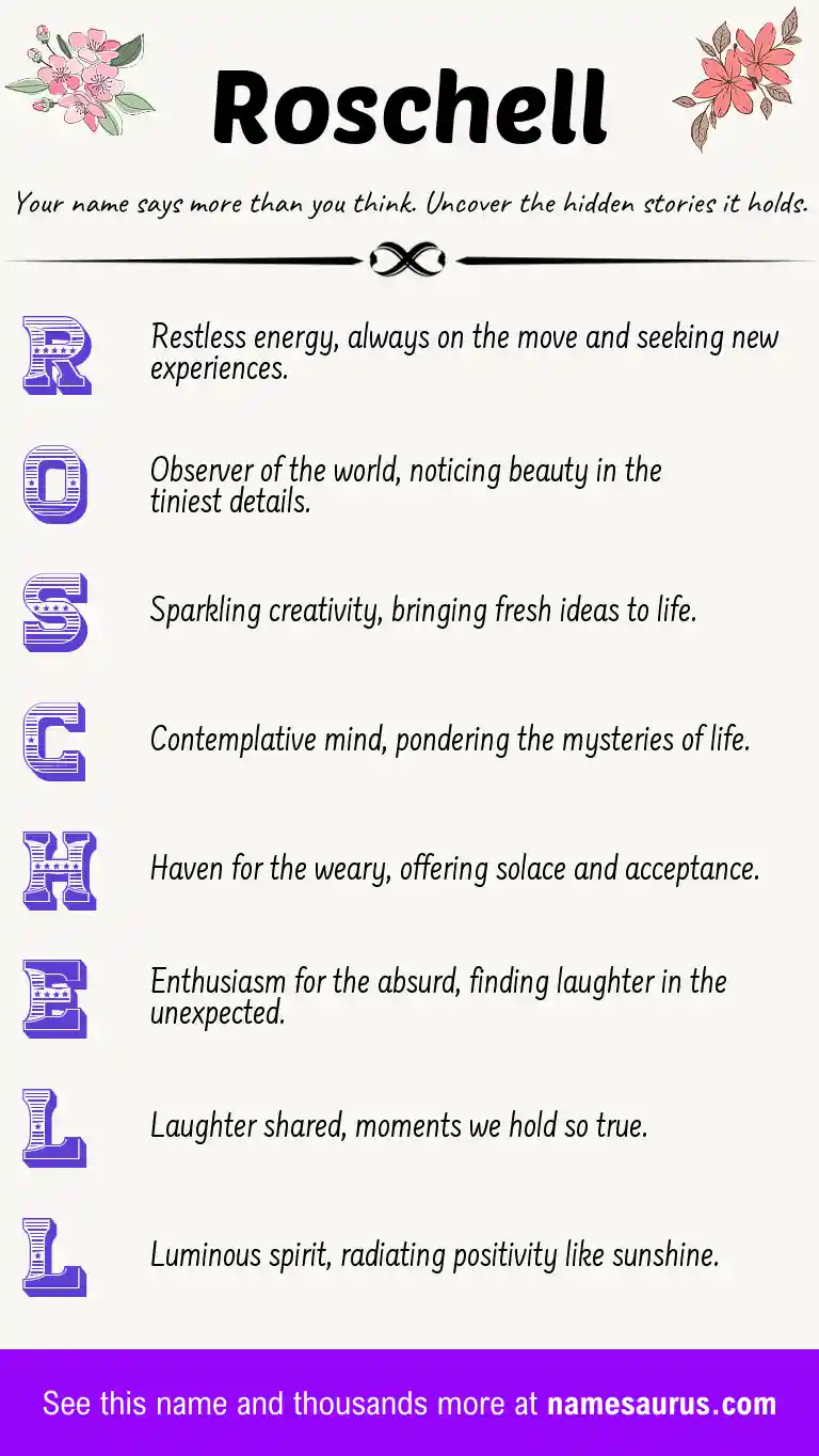 Acrostic poem about Roschell.