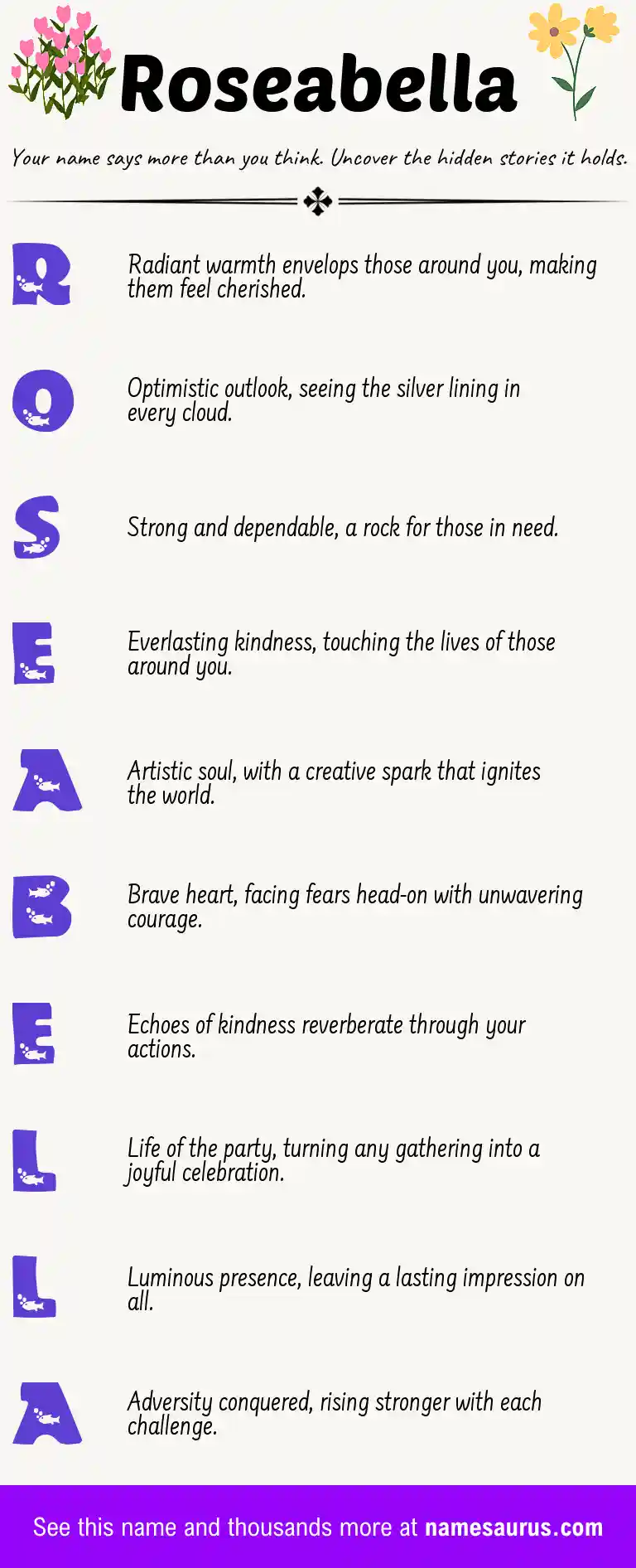 Acrostic poem about Roseabella.