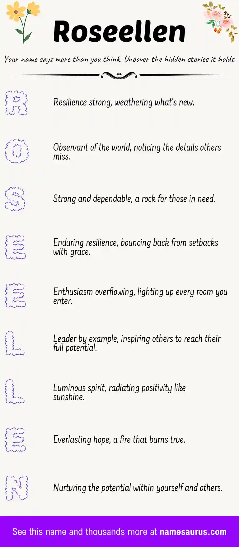 Acrostic poem about Roseellen.