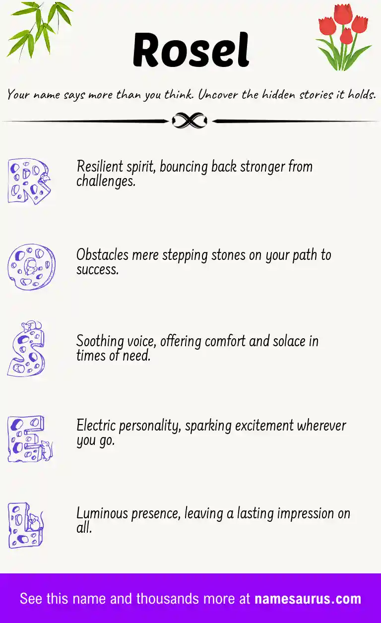 Acrostic poem about Rosel.