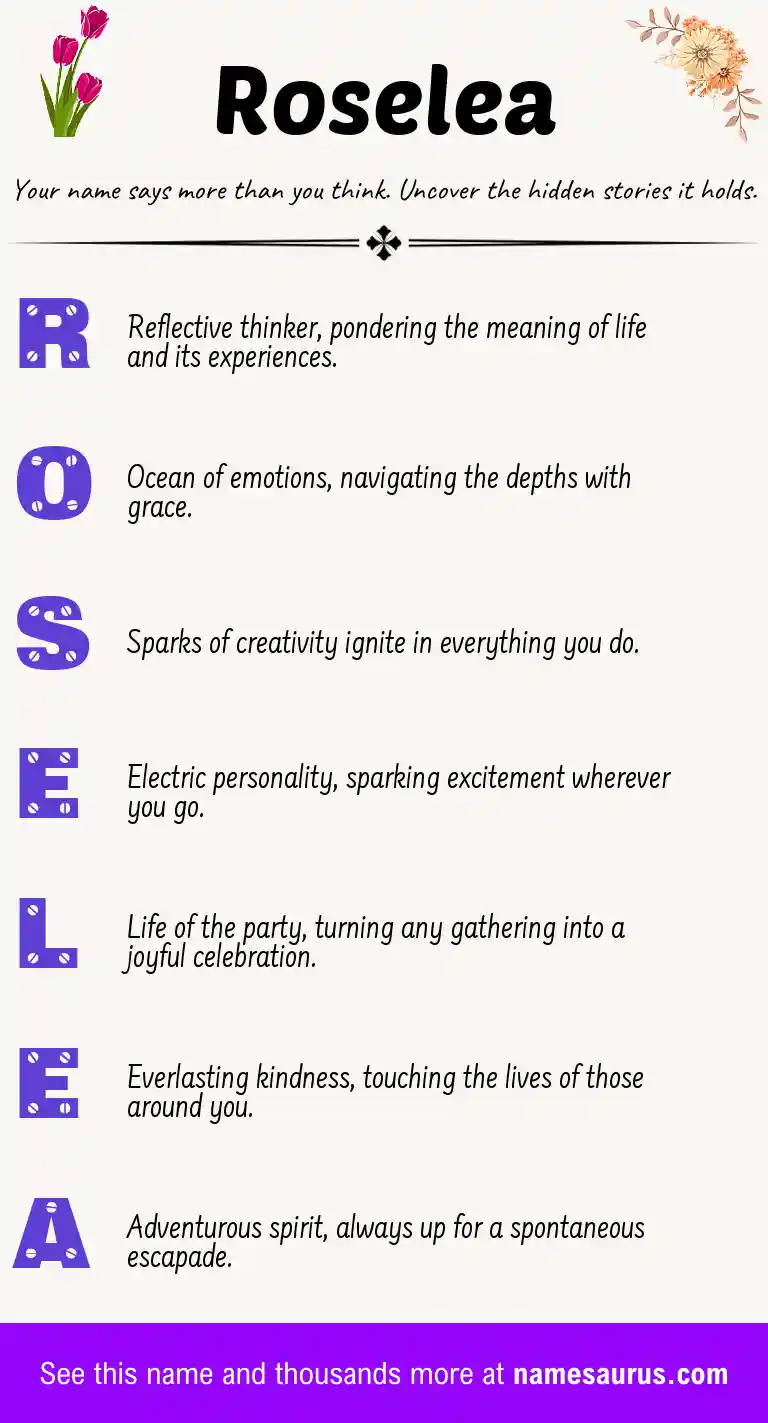Acrostic poem about Roselea.