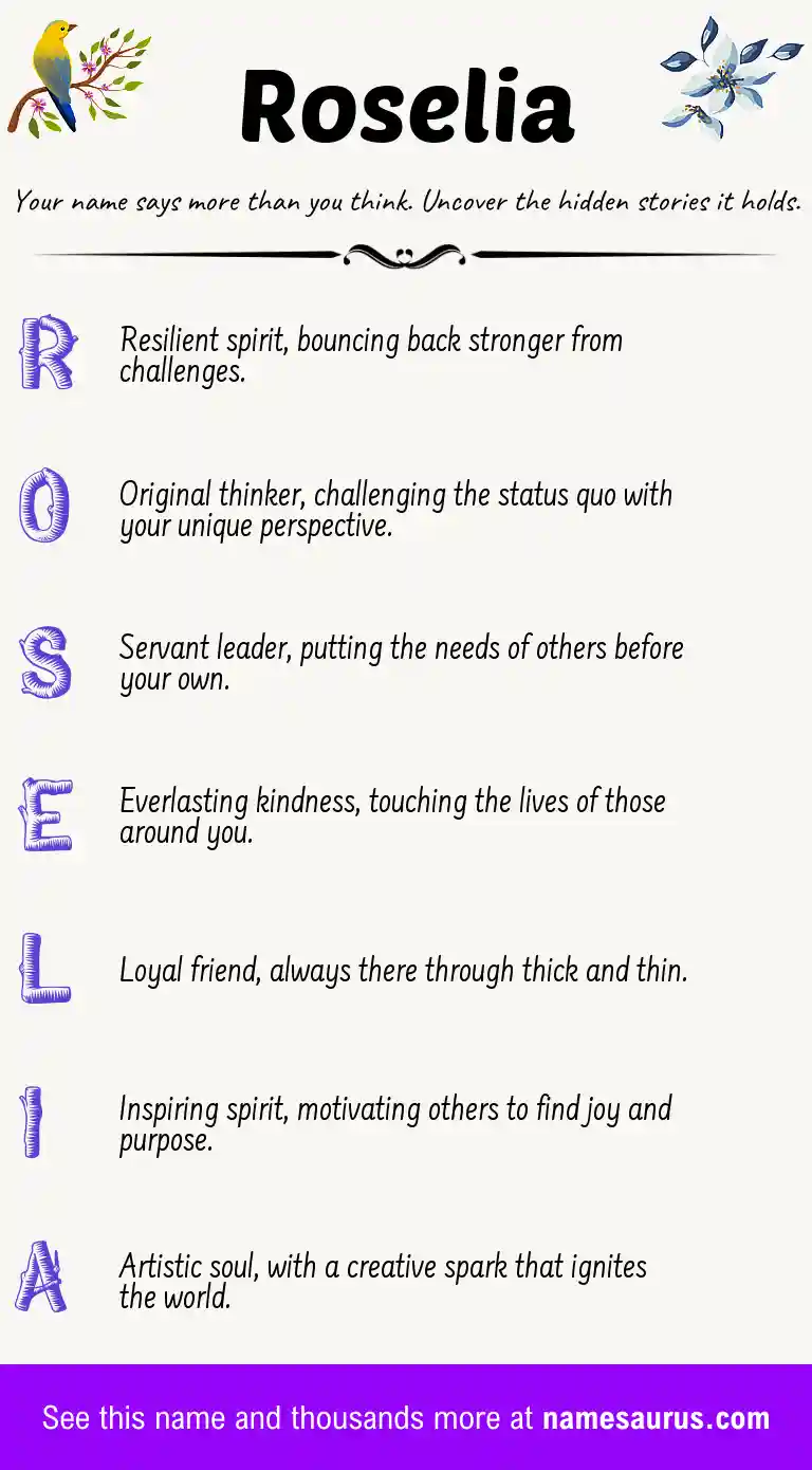 Acrostic poem about Roselia.