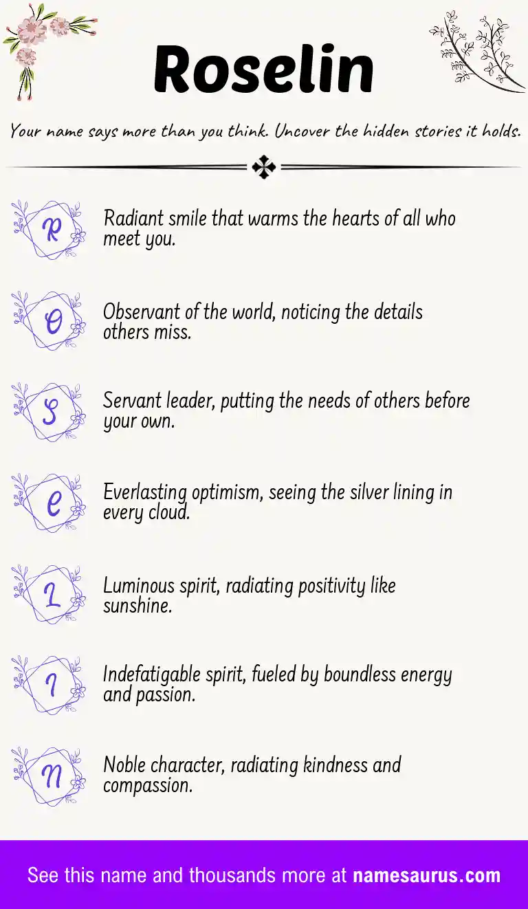 Acrostic poem about Roselin.
