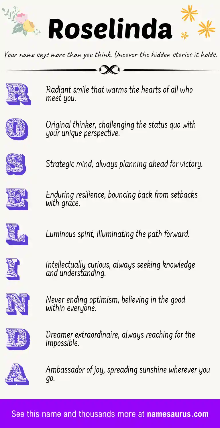 Acrostic poem about Roselinda.