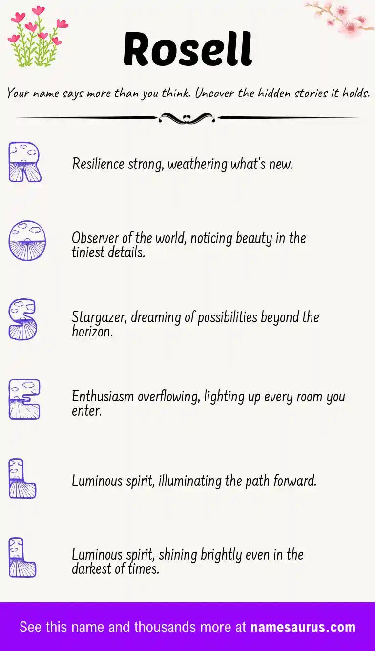 Acrostic poem about Rosell.