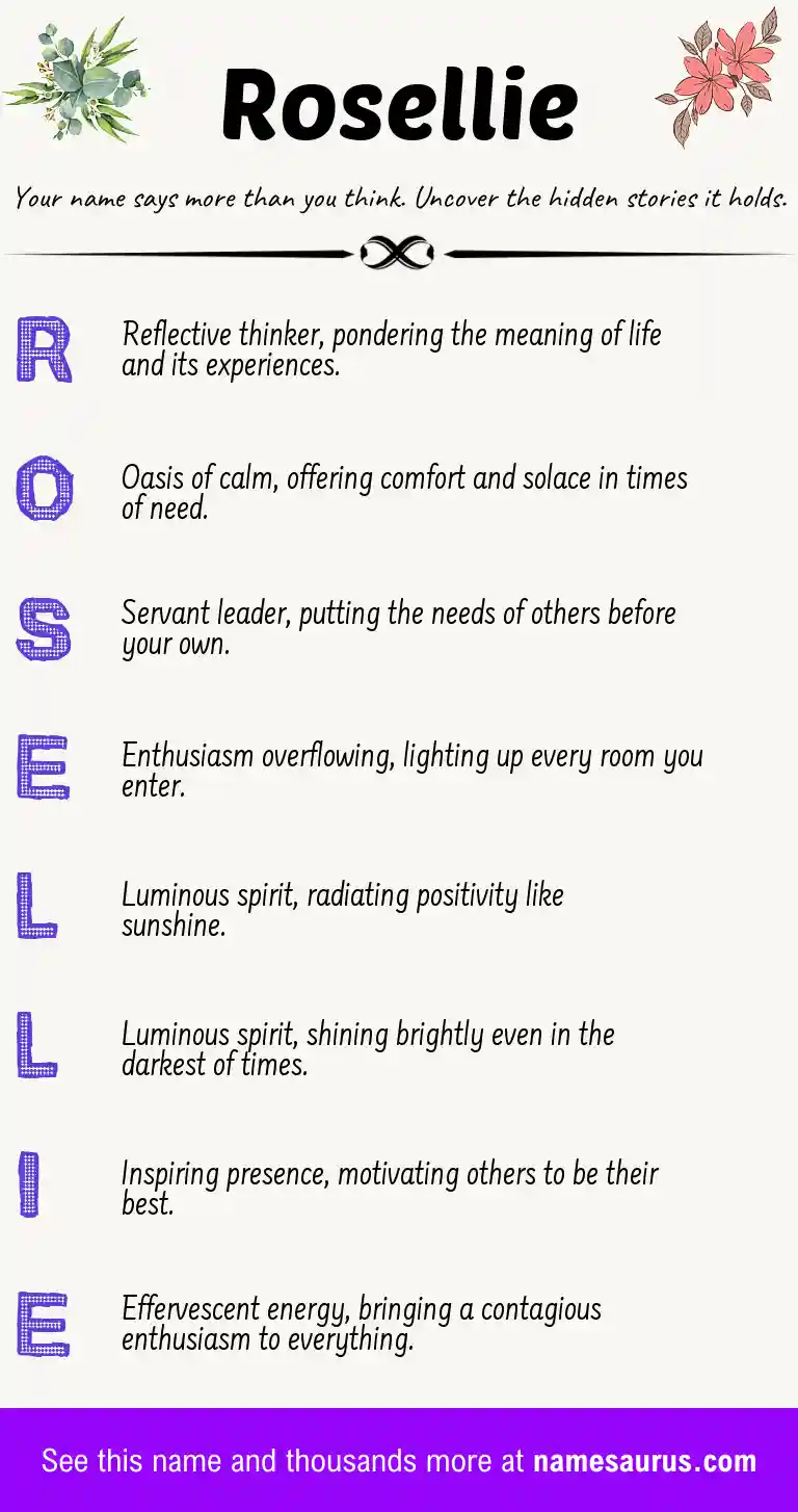 Acrostic poem about Rosellie.