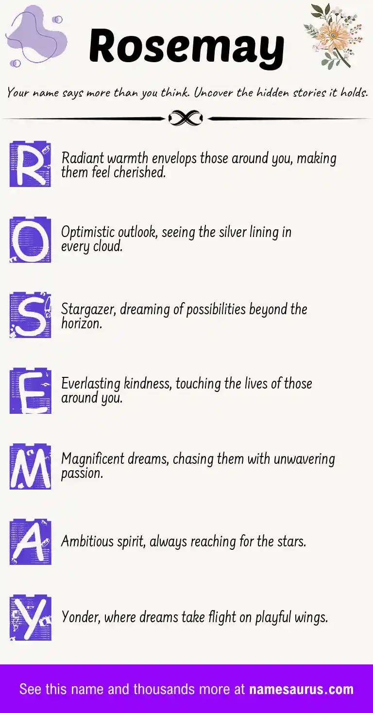 Acrostic poem about Rosemay.