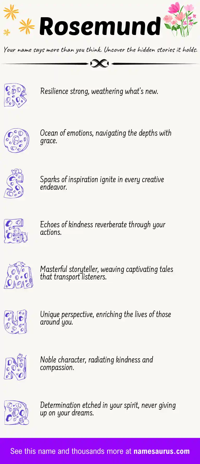 Acrostic poem about Rosemund.