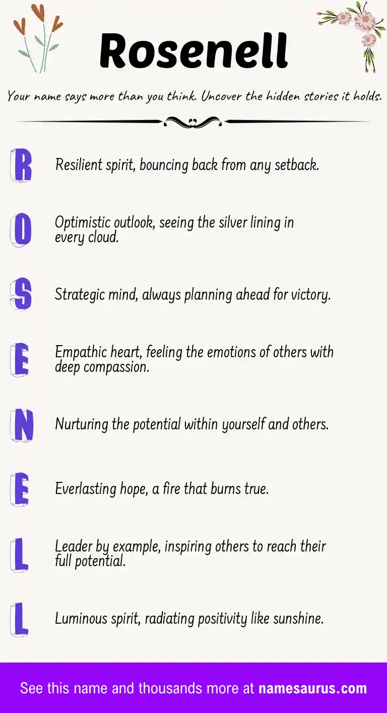 Acrostic poem about Rosenell.
