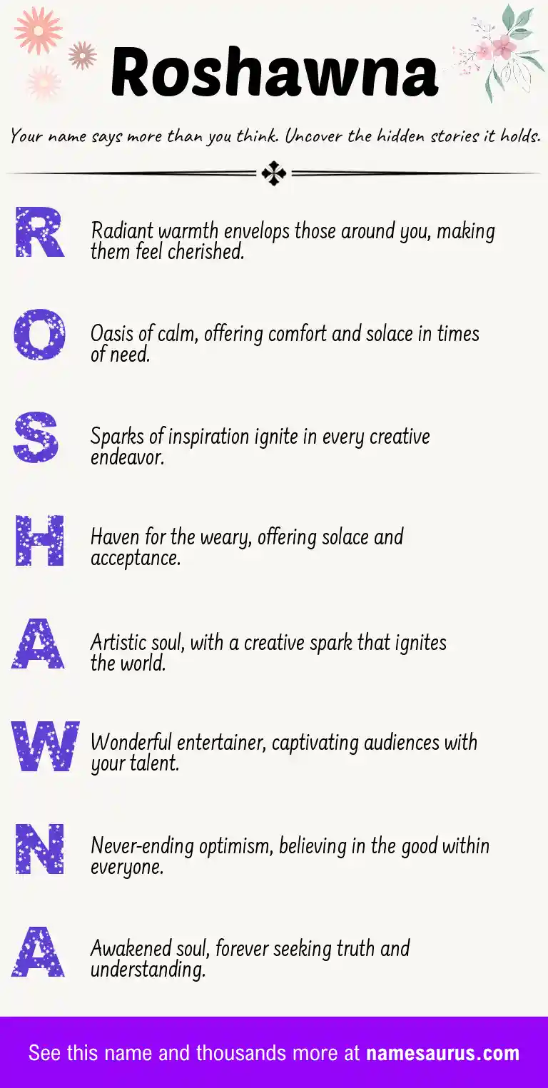 Acrostic poem about Roshawna.