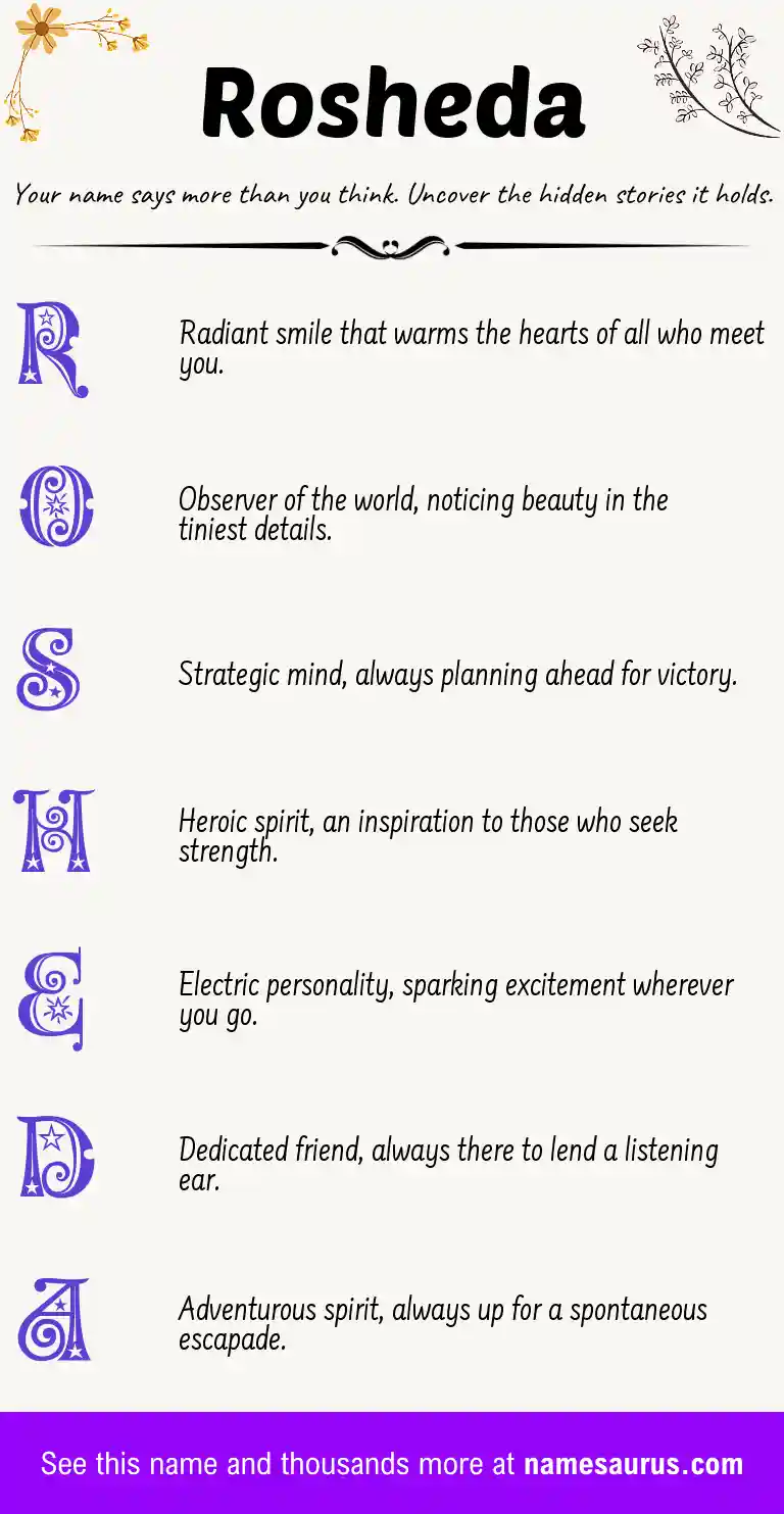 Acrostic poem about Rosheda.