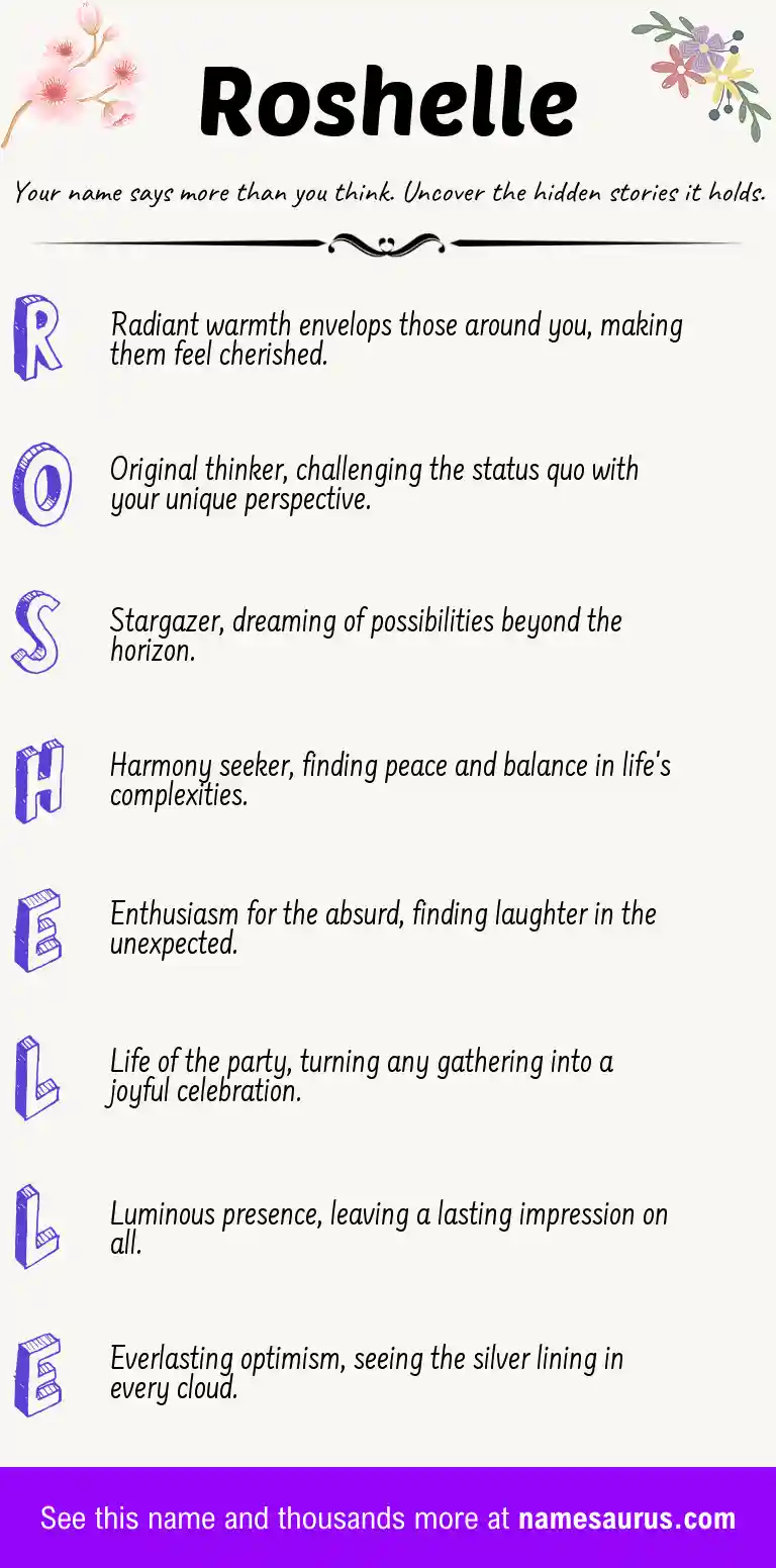 Acrostic poem about Roshelle.