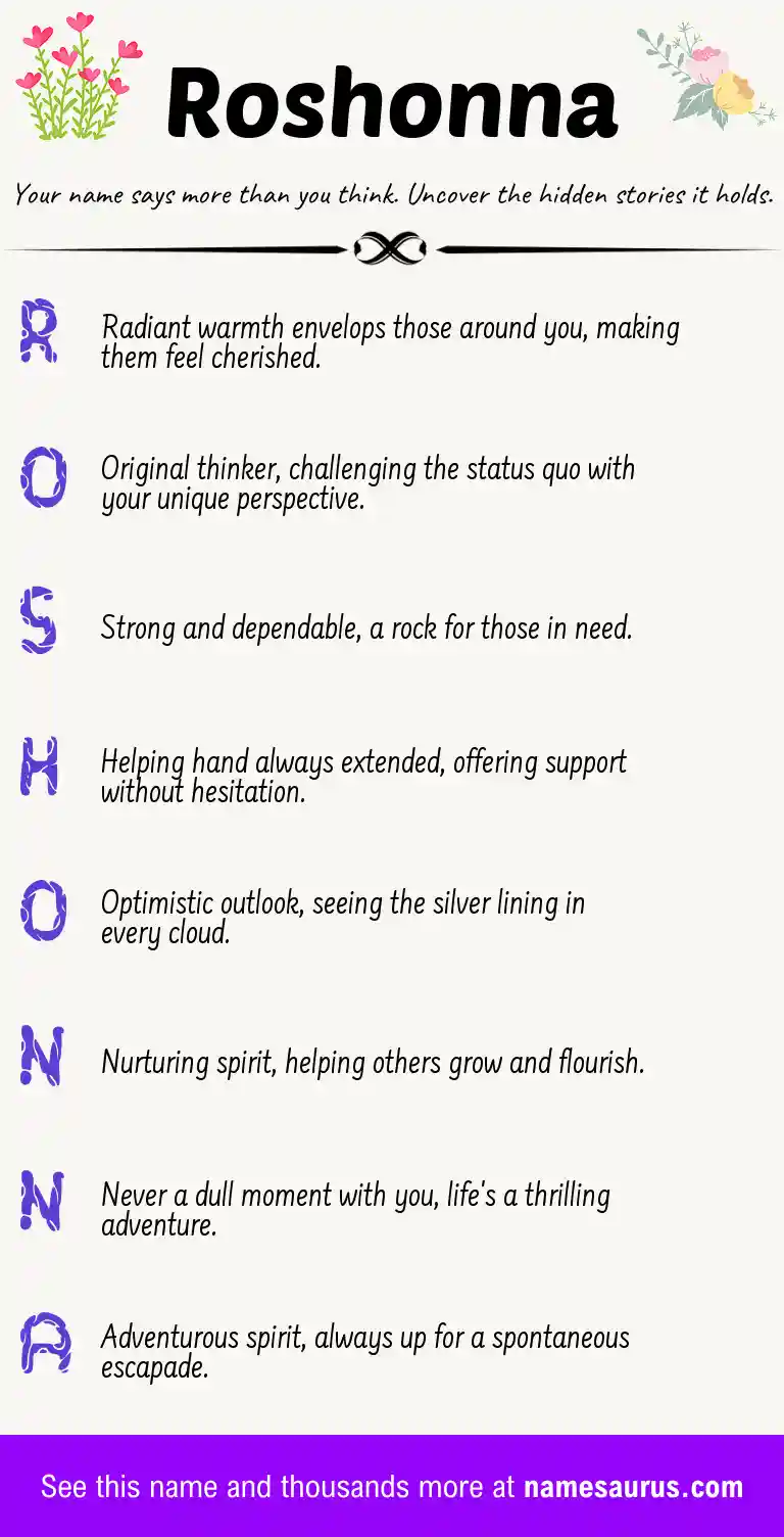 Acrostic poem about Roshonna.