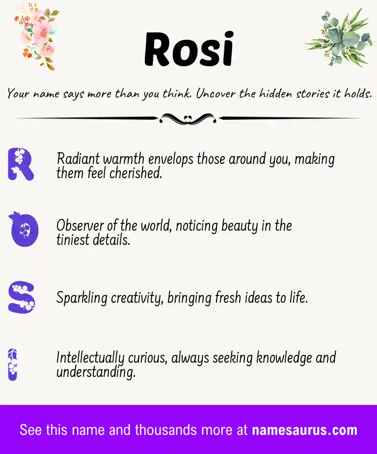 Acrostic poem about Rosi.