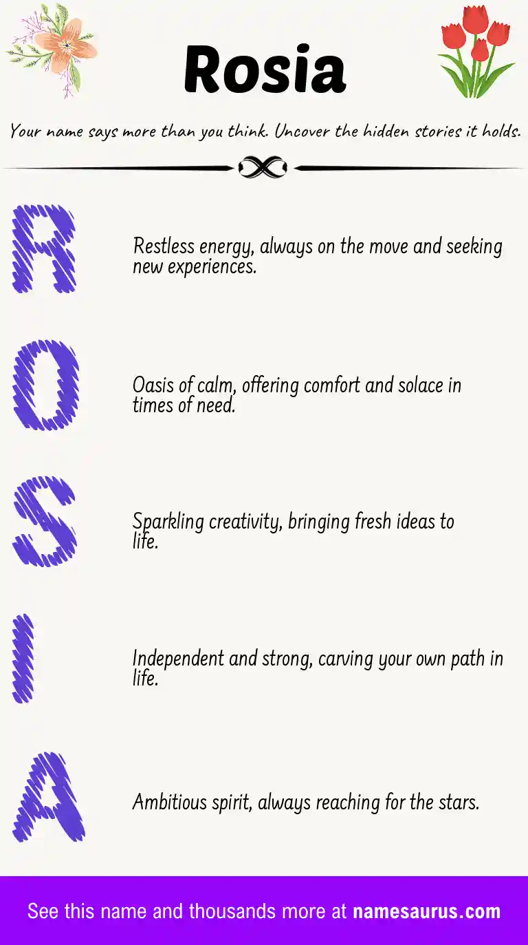 Acrostic poem about Rosia.