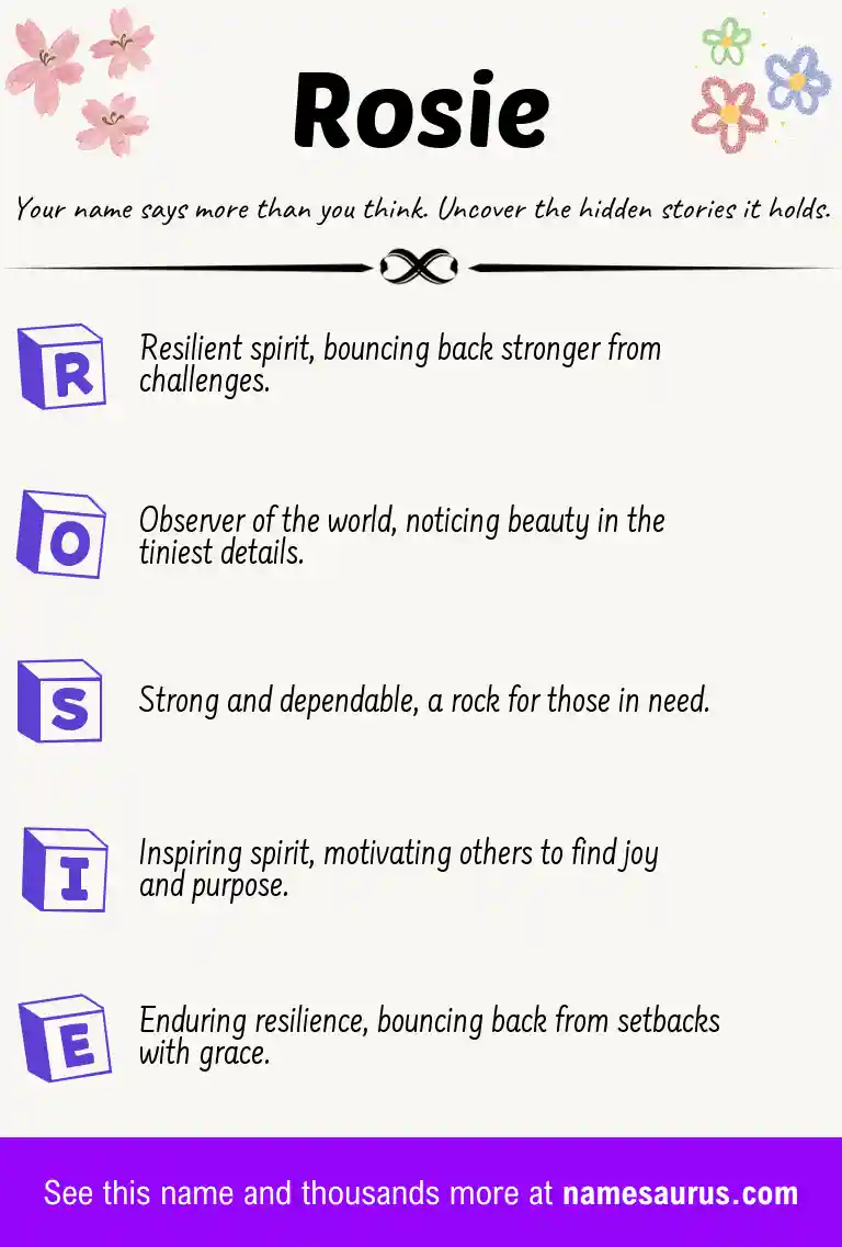 Acrostic poem about Rosie.