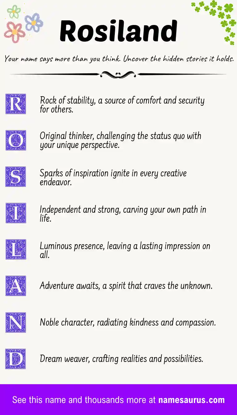 Acrostic poem about Rosiland.