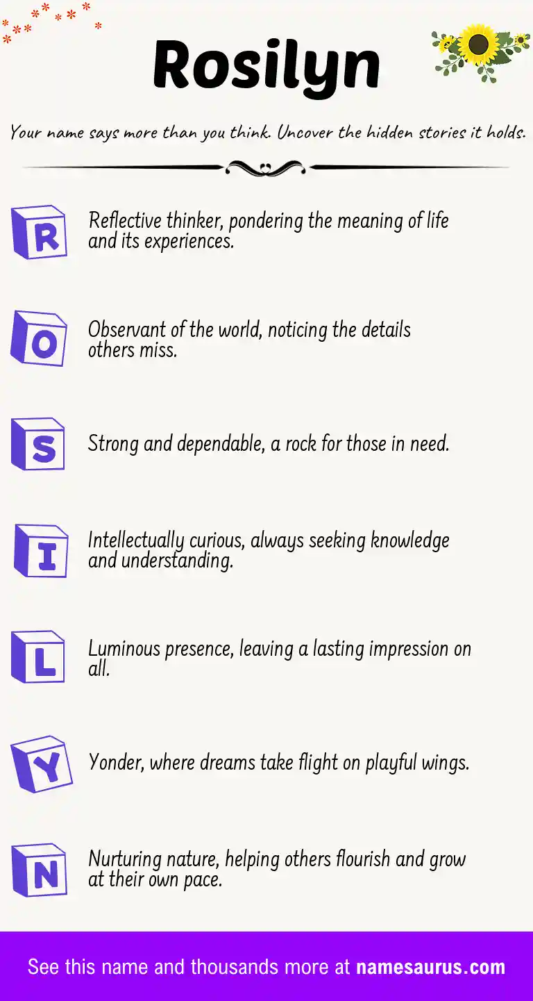 Acrostic poem about Rosilyn.