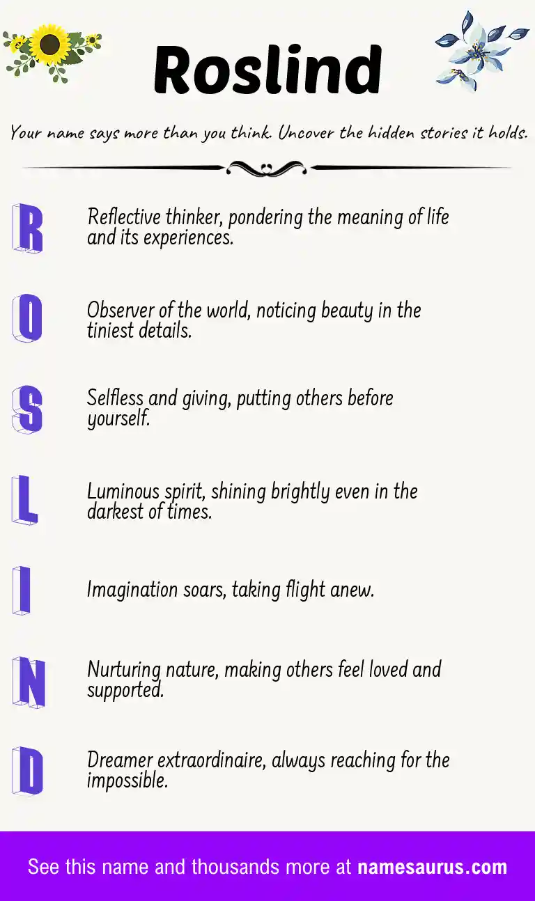 Acrostic poem about Roslind.