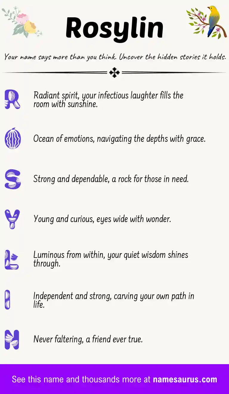 Acrostic poem about Rosylin.
