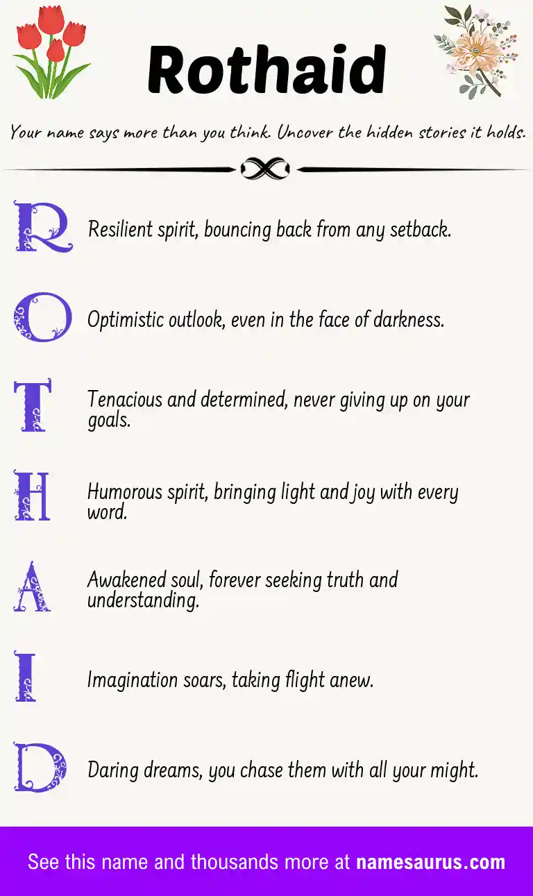 Acrostic poem about Rothaid.