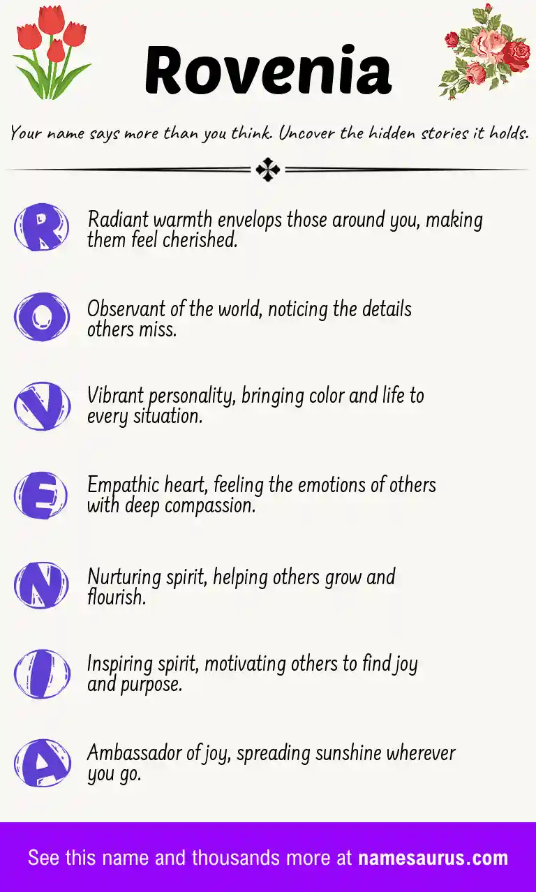 Acrostic poem about Rovenia.