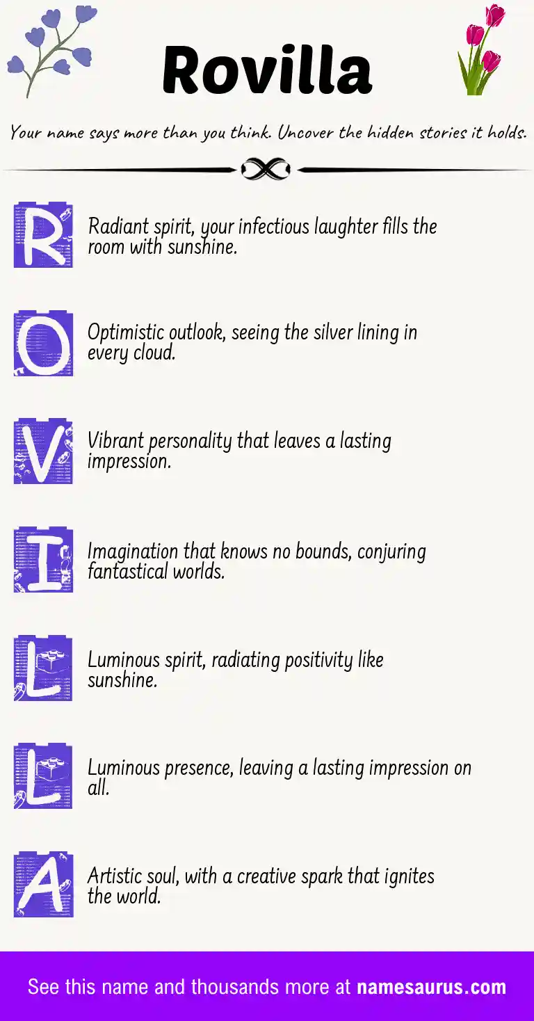Acrostic poem about Rovilla.