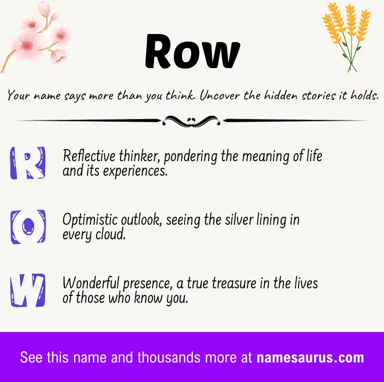 Acrostic poem about Row.