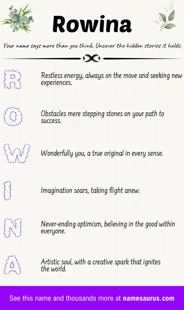 Acrostic poem about Rowina.