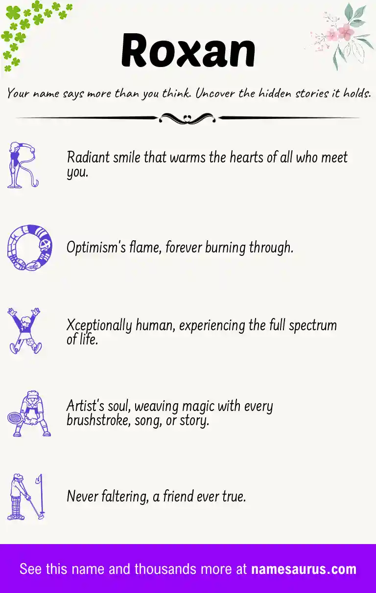 Acrostic poem about Roxan.