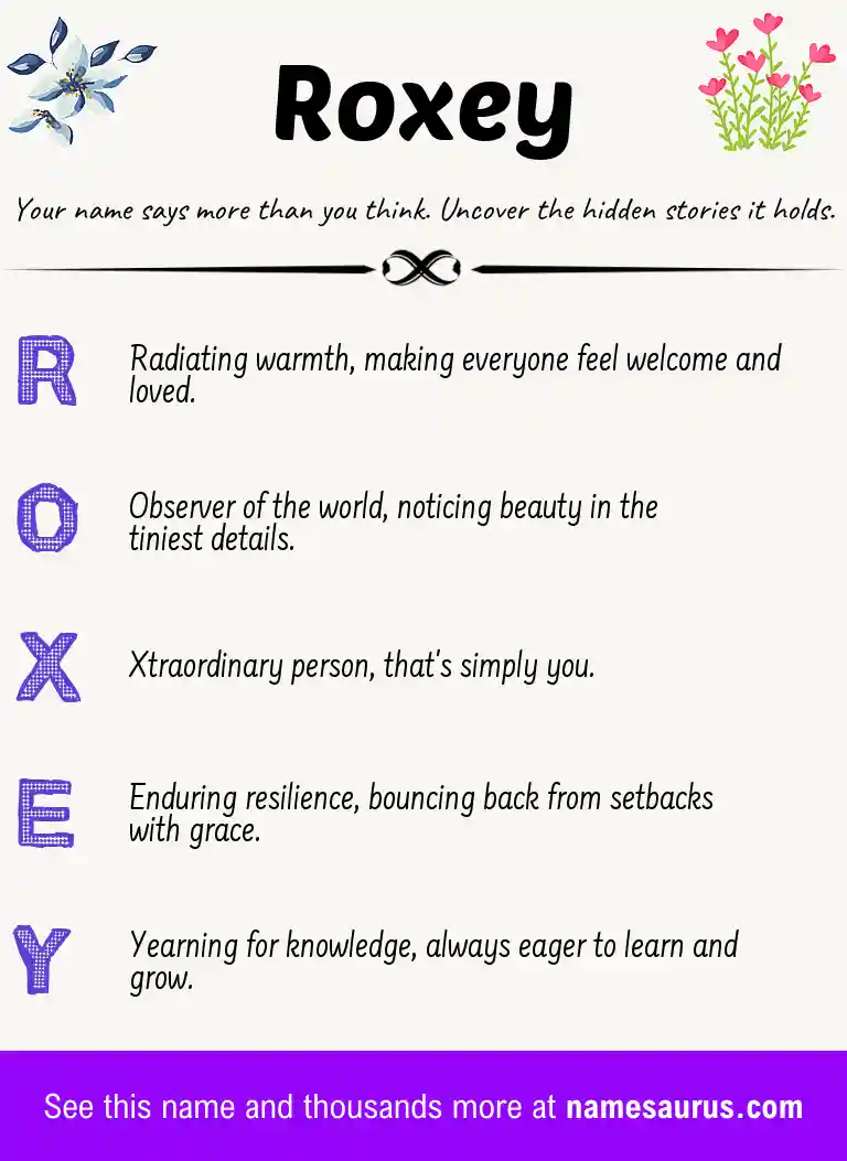 Acrostic poem about Roxey.