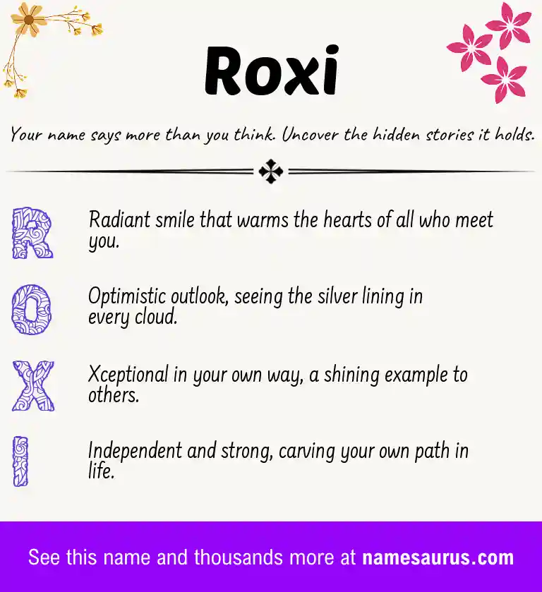 Acrostic poem about Roxi.