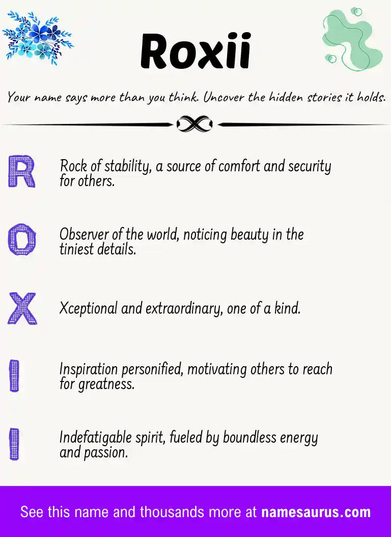 Acrostic poem about Roxii.