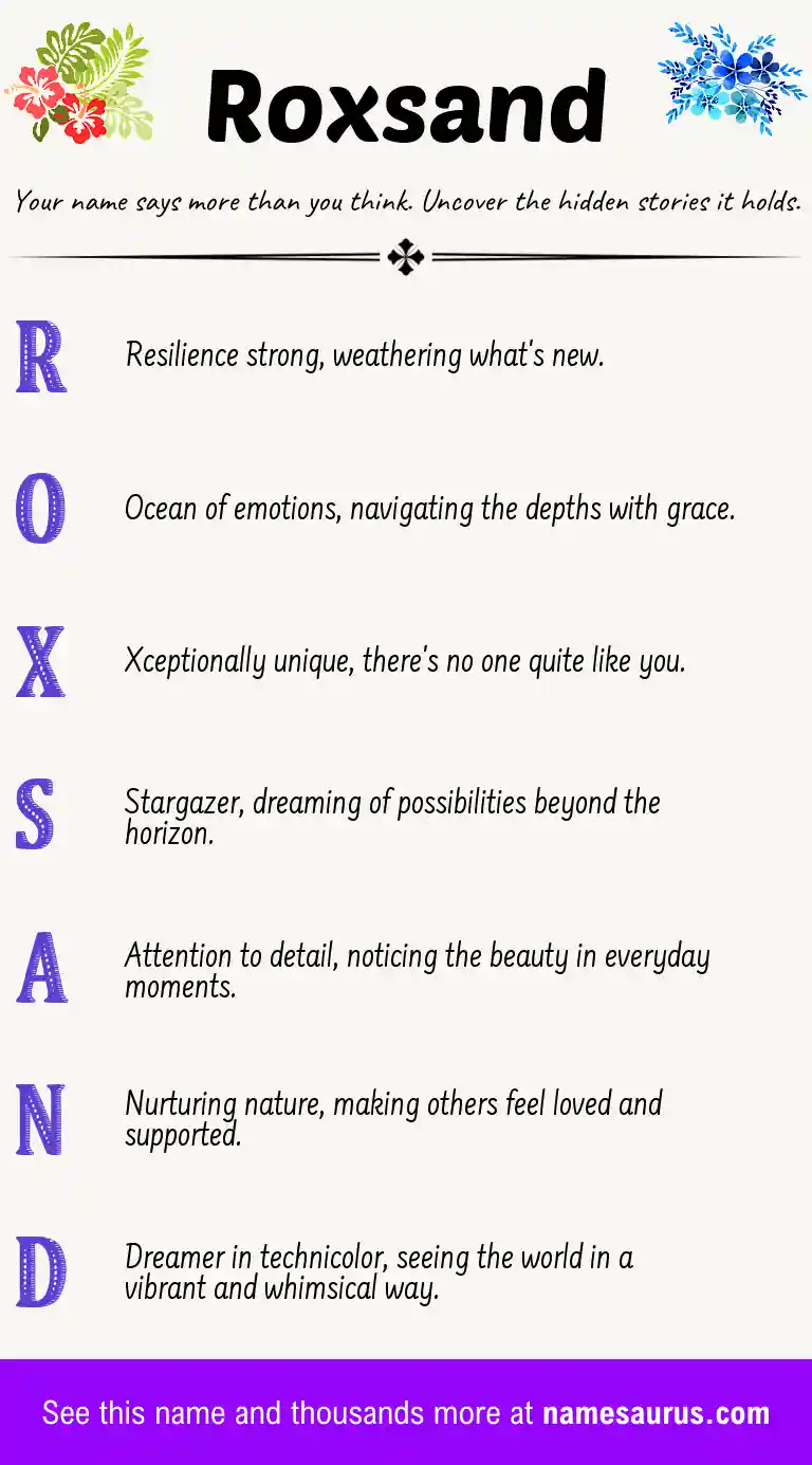 Acrostic poem about Roxsand.