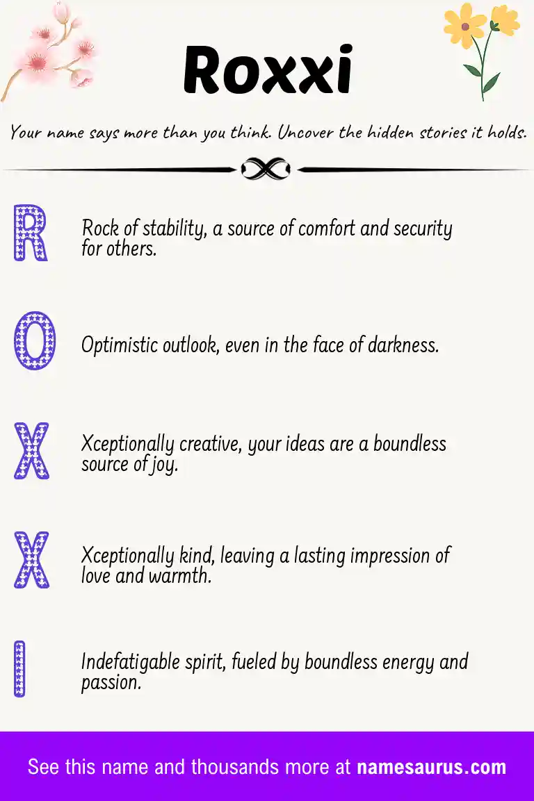 Acrostic poem about Roxxi.