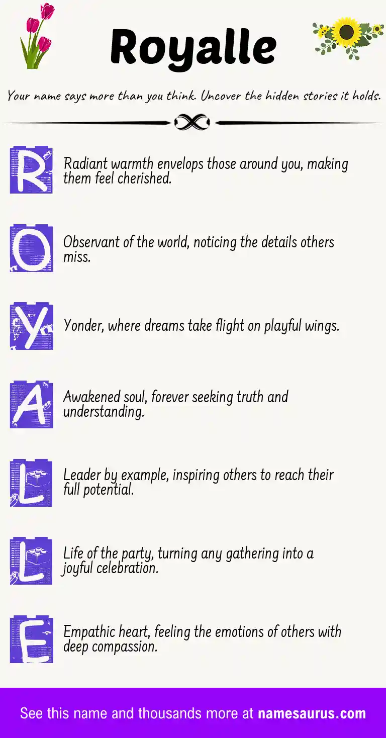 Acrostic poem about Royalle.