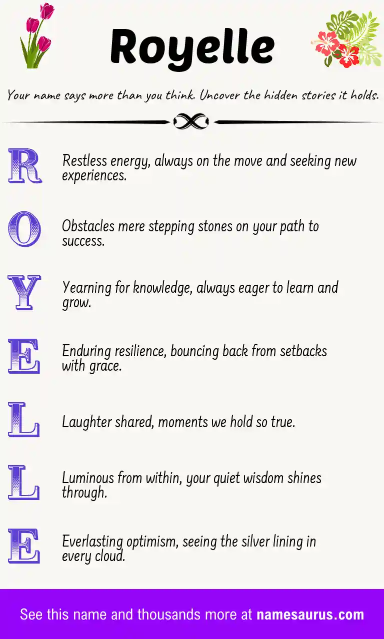 Acrostic poem about Royelle.