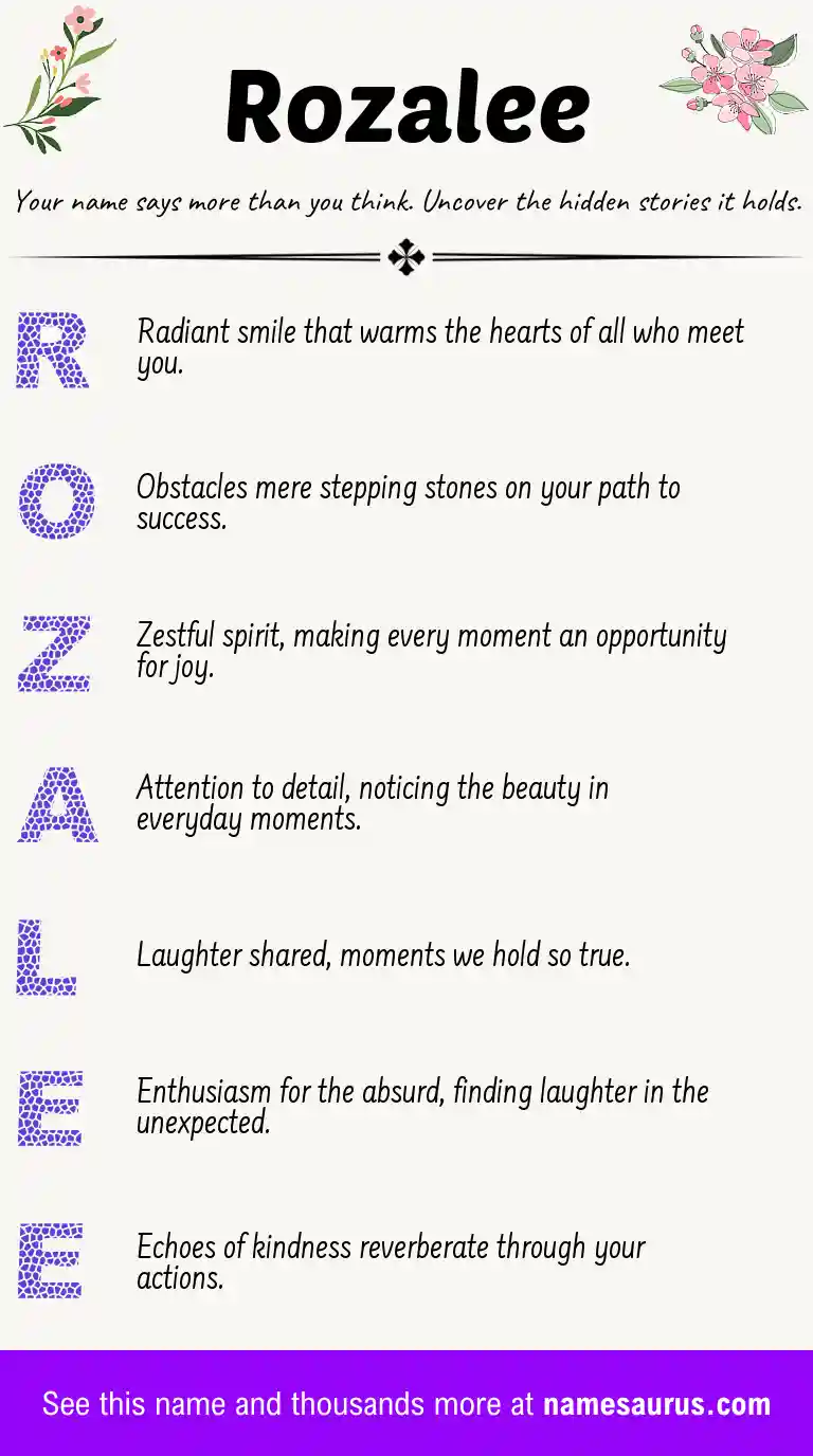 Acrostic poem about Rozalee.