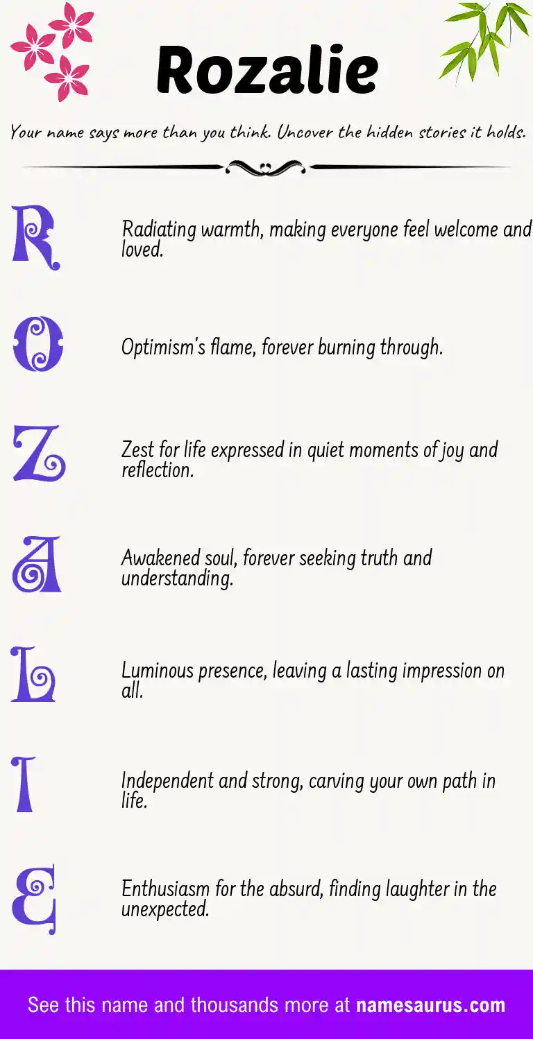 Acrostic poem about Rozalie.