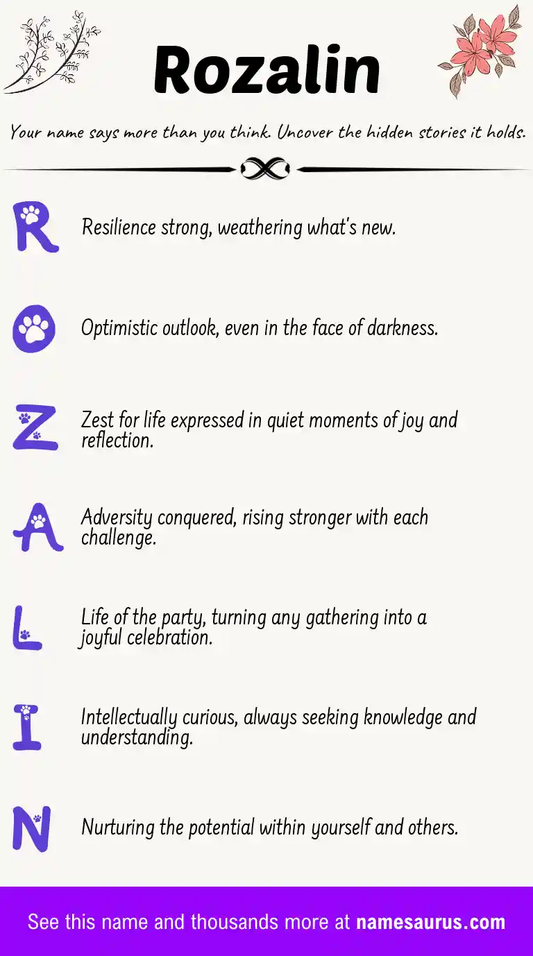 Acrostic poem about Rozalin.