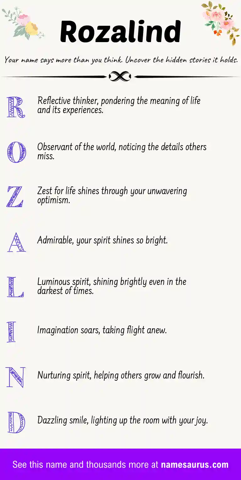 Acrostic poem about Rozalind.