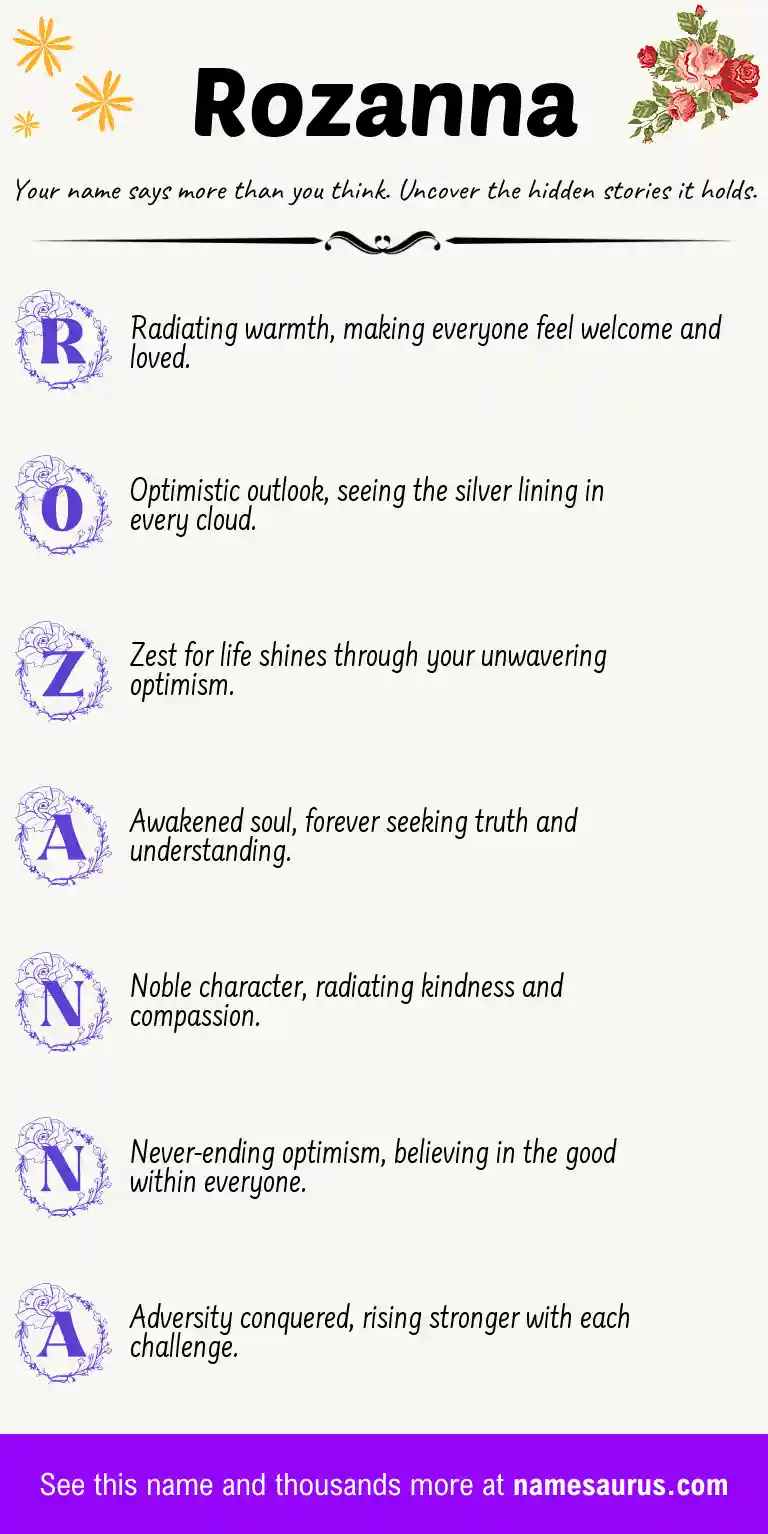 Acrostic poem about Rozanna.