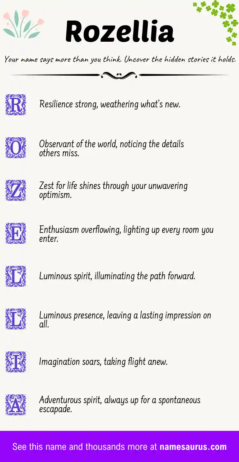 Acrostic poem about Rozellia.